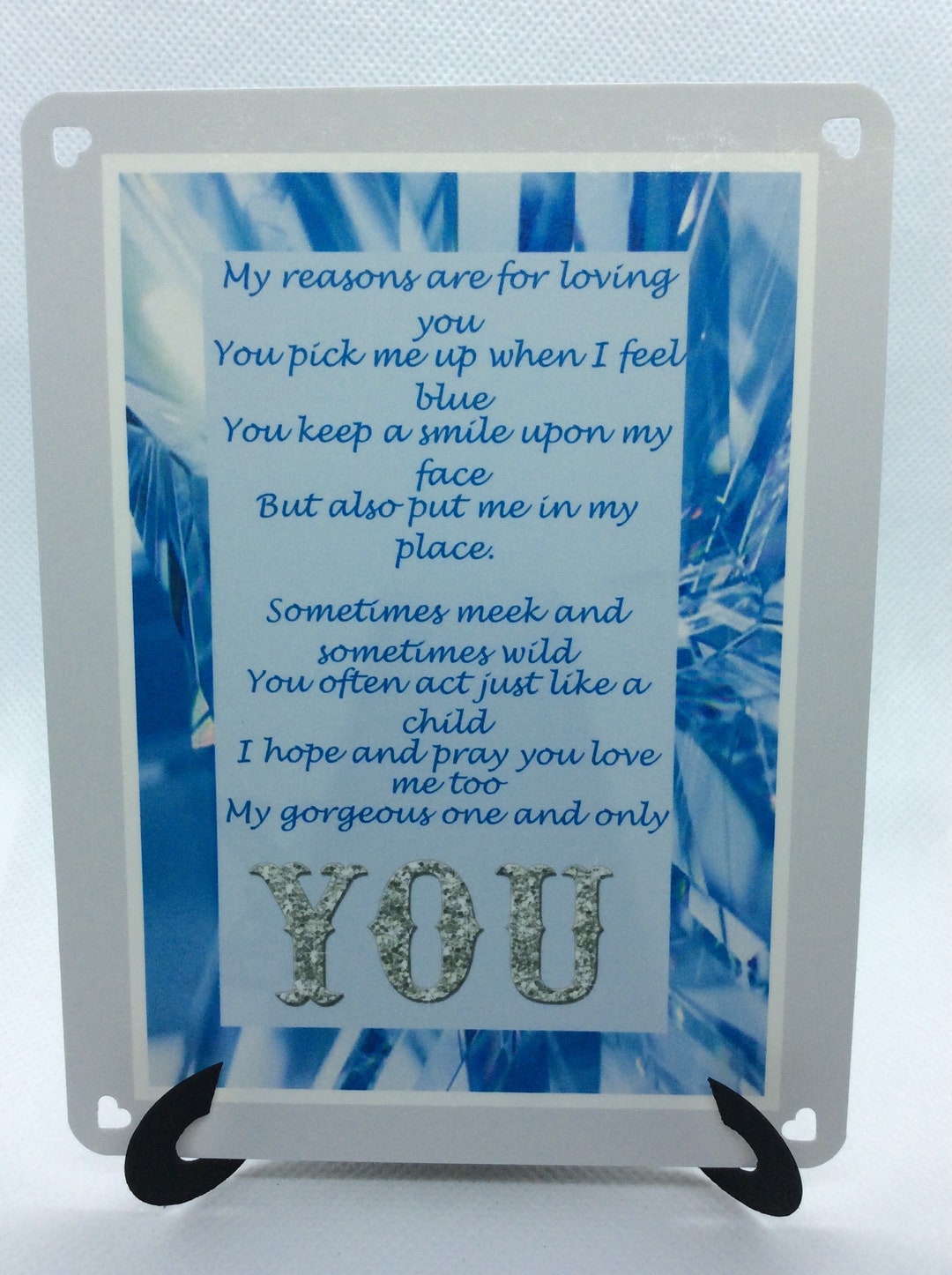 Partner Sentiment Gorgeous You Poem Sentiment Keepsake Easel Card Original Words and ...