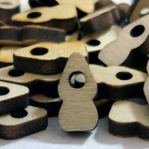 Chalet-shaped Small Basswood wood bail_1715 for hanging glass, wood, acrylic, paper, etc., ornaments. Small size could be for earrings!