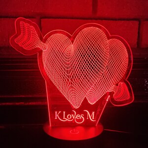 Valentine Heart LED light Personalized, valentines gift, anniversary gift. engagement,valentine gift for him, boyfriend gift