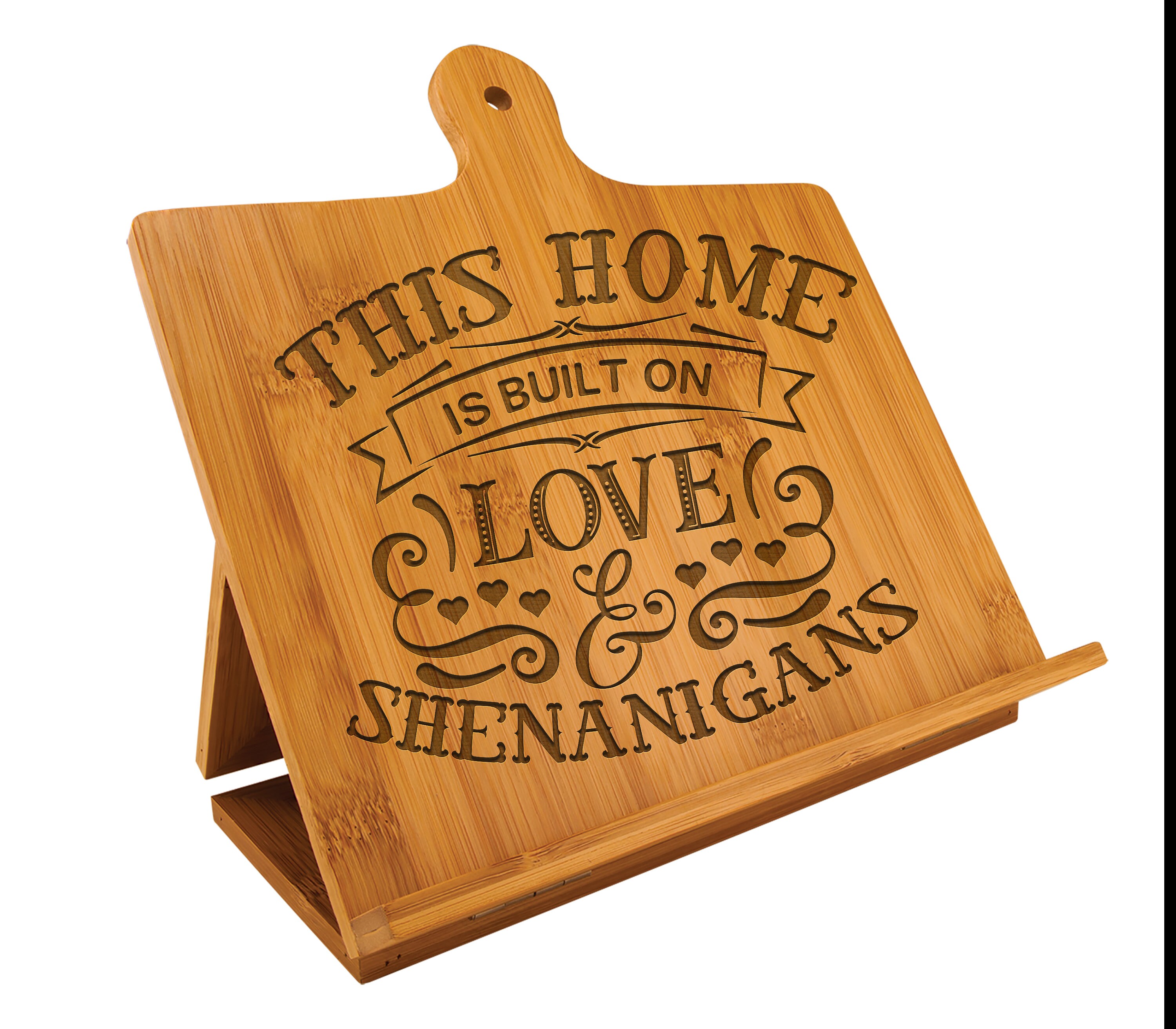 Wooden Cookbook Stand Personalized Tablet Holder Chef Easel Etsy
