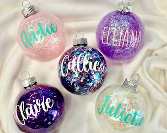 Personalized Christmas Ornaments | Custom Name Ornaments | Glass Ornaments