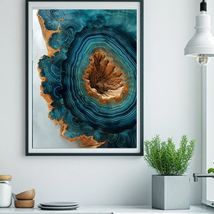 Abstract Blue Geode for prints