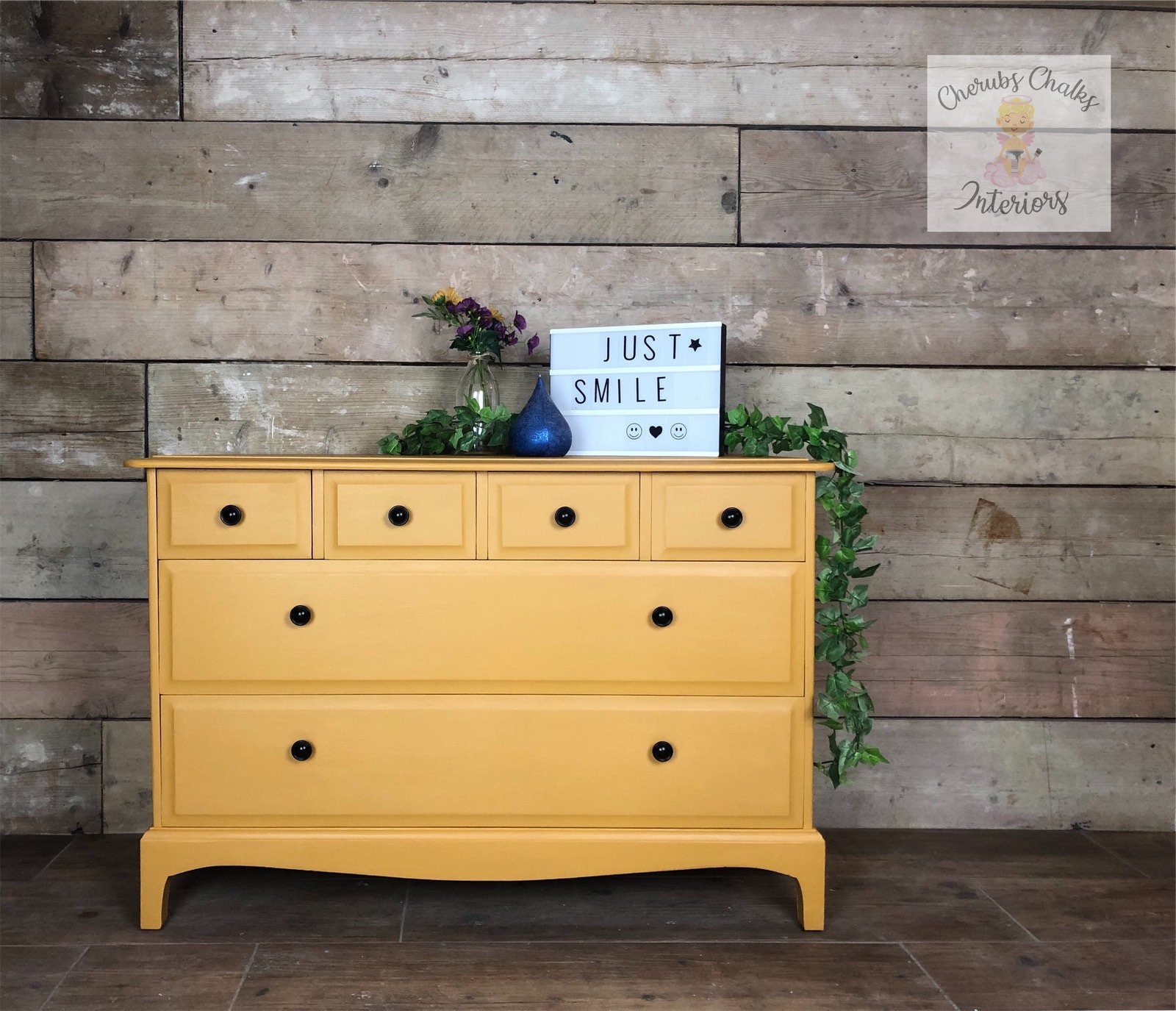 Stag Chest Of Drawers Painted In Mustard Yellow Etsy