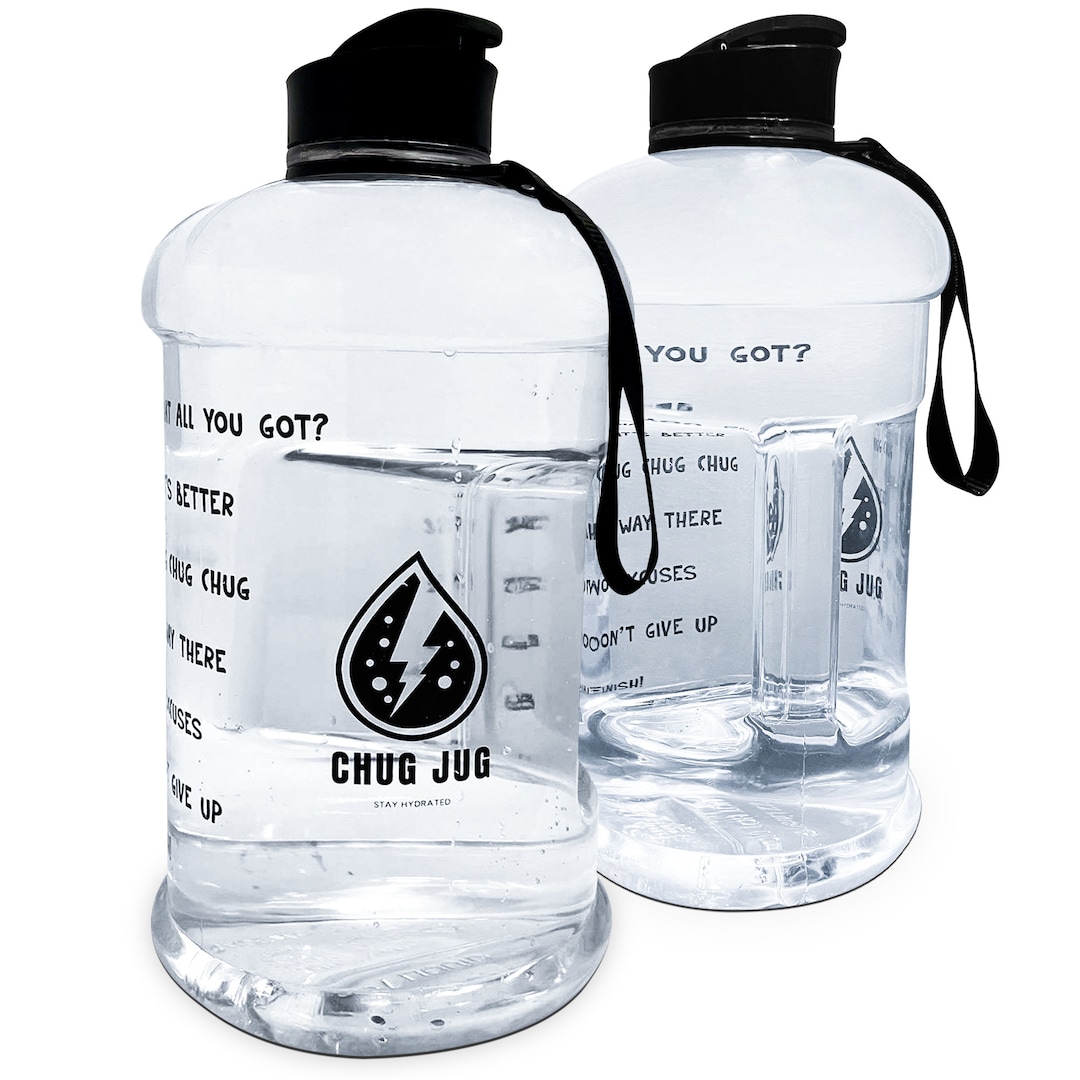 CHUG JUG Half Gallon Water Bottle With Times 64 Oz Water Etsy