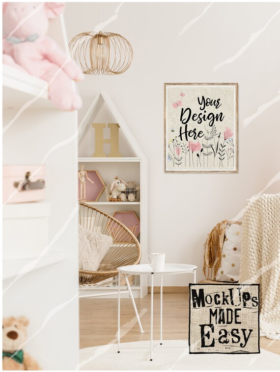 White Decor Mockup Front View Girls Room Mockup Teenagers