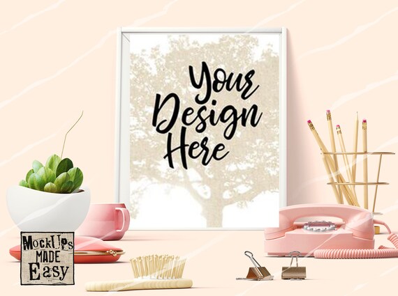 Pink Wall Mockup Modern Decor Mockup Front View Girls Pink Wall Mockup Modern Decor Mockup Front View Girls