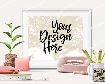 Download Free White Decor. Mockup. Front View. Girl's Room Mockup. Teenager's Room Mockup. Mock Up for Bathroom. Mock Up. Social Media, Blog Artwork. PSD Template