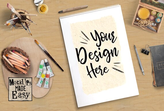 Mockup For Artist Or Product Top View Art Mockup Drawing Etsy