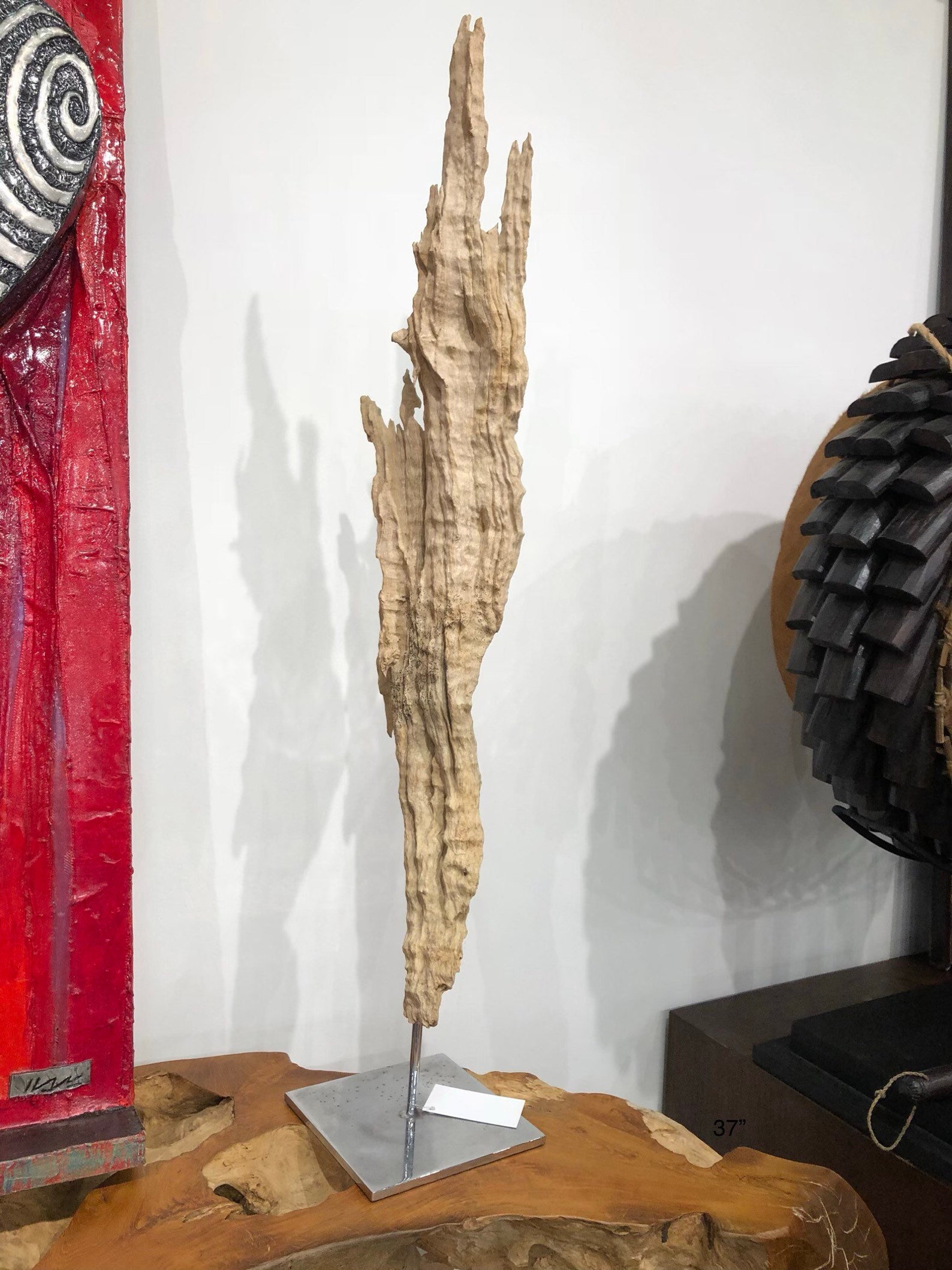 Natural Wood Sculpture on Stand Etsy