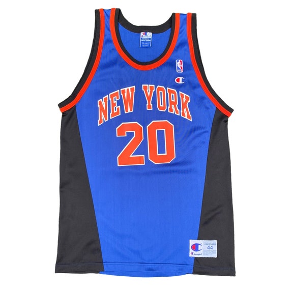 90's Allan Houston New York Knicks Champion Blue NBA Jersey Size 44 Large –  Rare VNTG