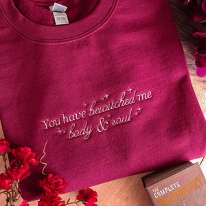 Embroidered 'Bewitched Me' Sweatshirt // Pride and Prejudice Bookish Merch