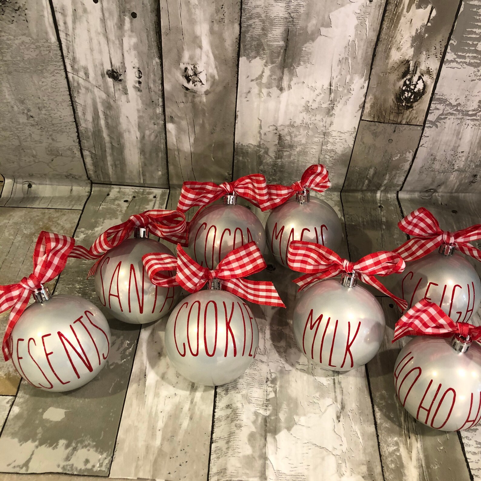 Rae Dunn Inspired Ornaments Set of 8 Etsy