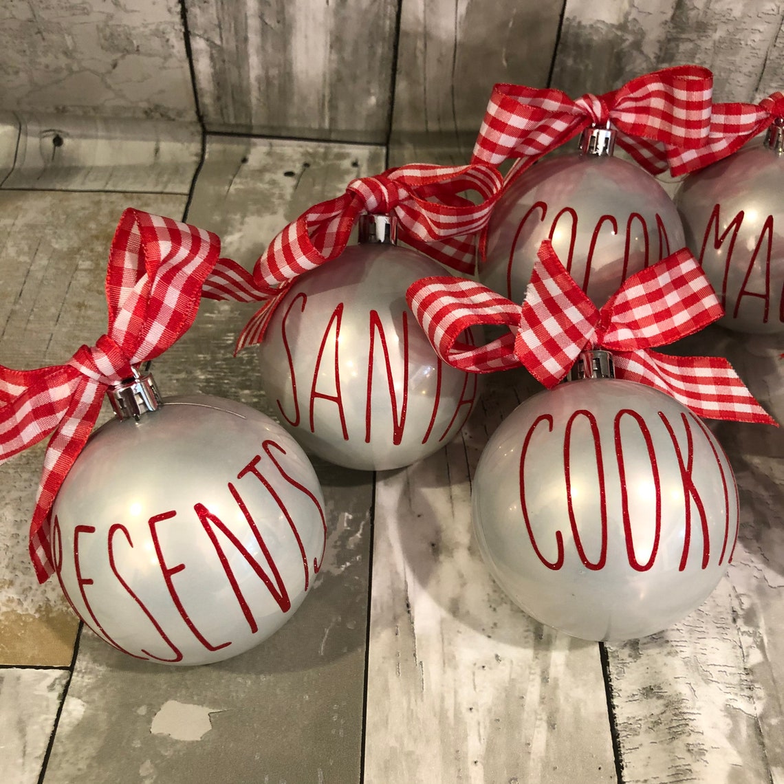Rae Dunn Inspired Ornaments Set of 8 Etsy