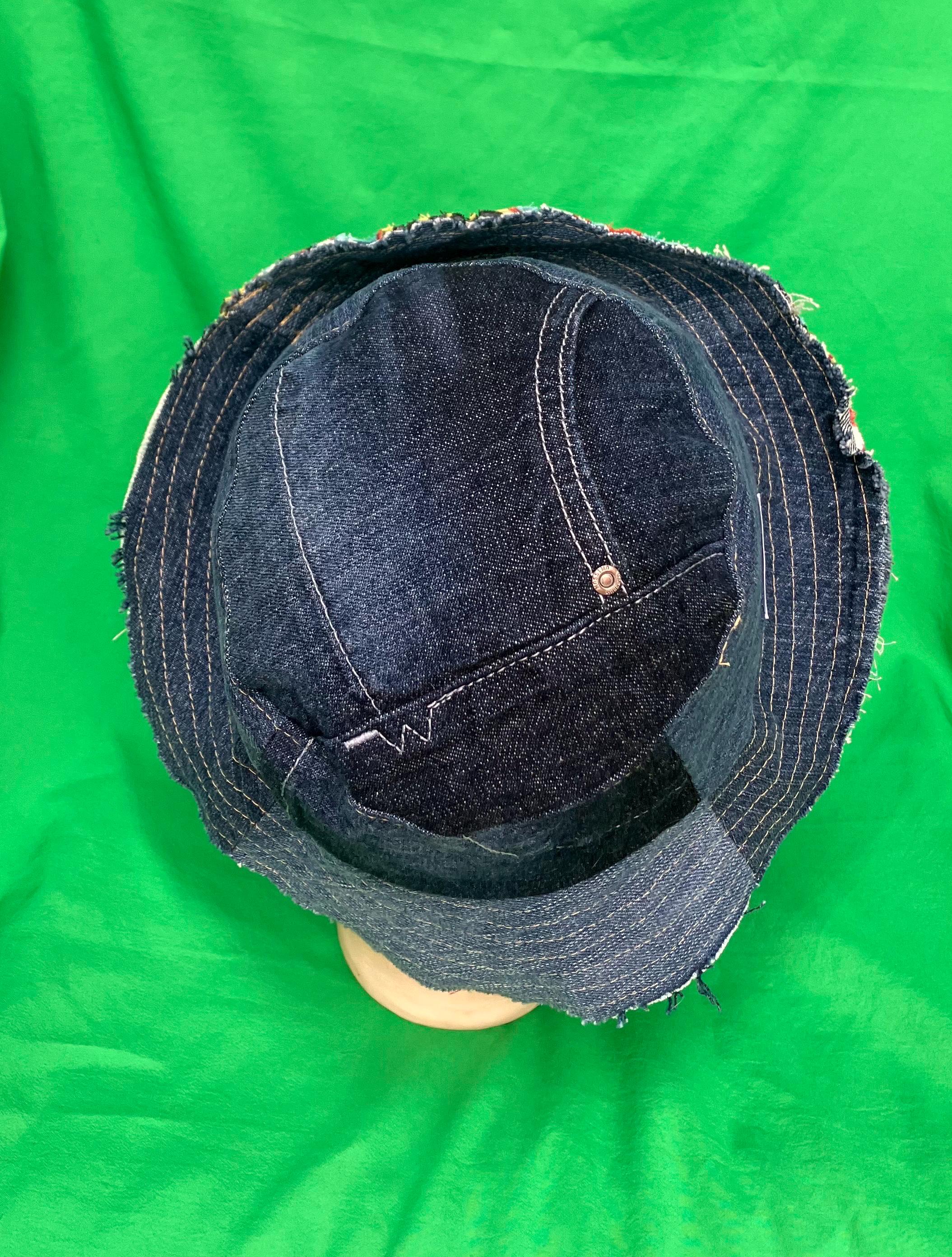 Bucket Hat Rim Support Installation Unique Rugged Denim Upcycled Bucket Hat With Flower Paisley Rim - Etsy