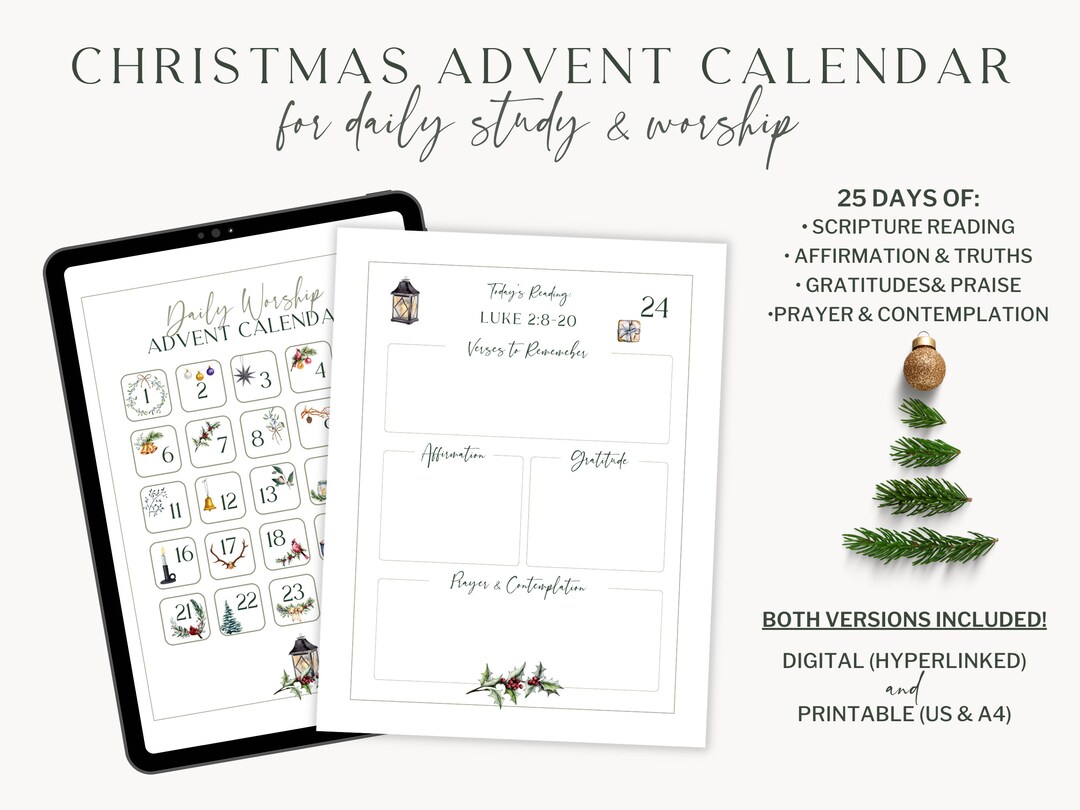 Christmas Advent Calendar Journal for Daily Devotions and Etsy