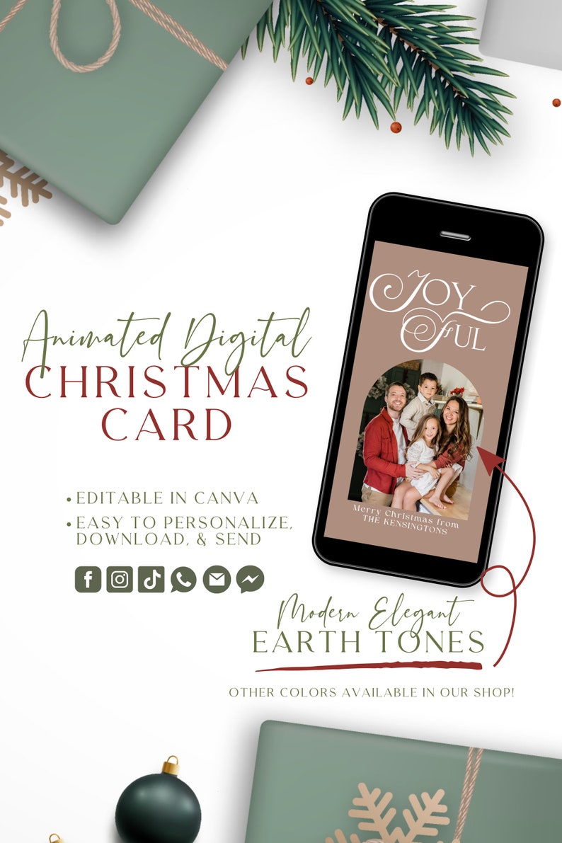 Animated Christmas Card for Phone Digital Holiday Card Etsy