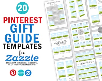 20 Cadeaugids Pinterest Canva-sjablonen voor Zazzle | Verticale pinnen geoptimaliseerd voor vierkante afbeeldingen | Aanpasbaar | Hoge conversie