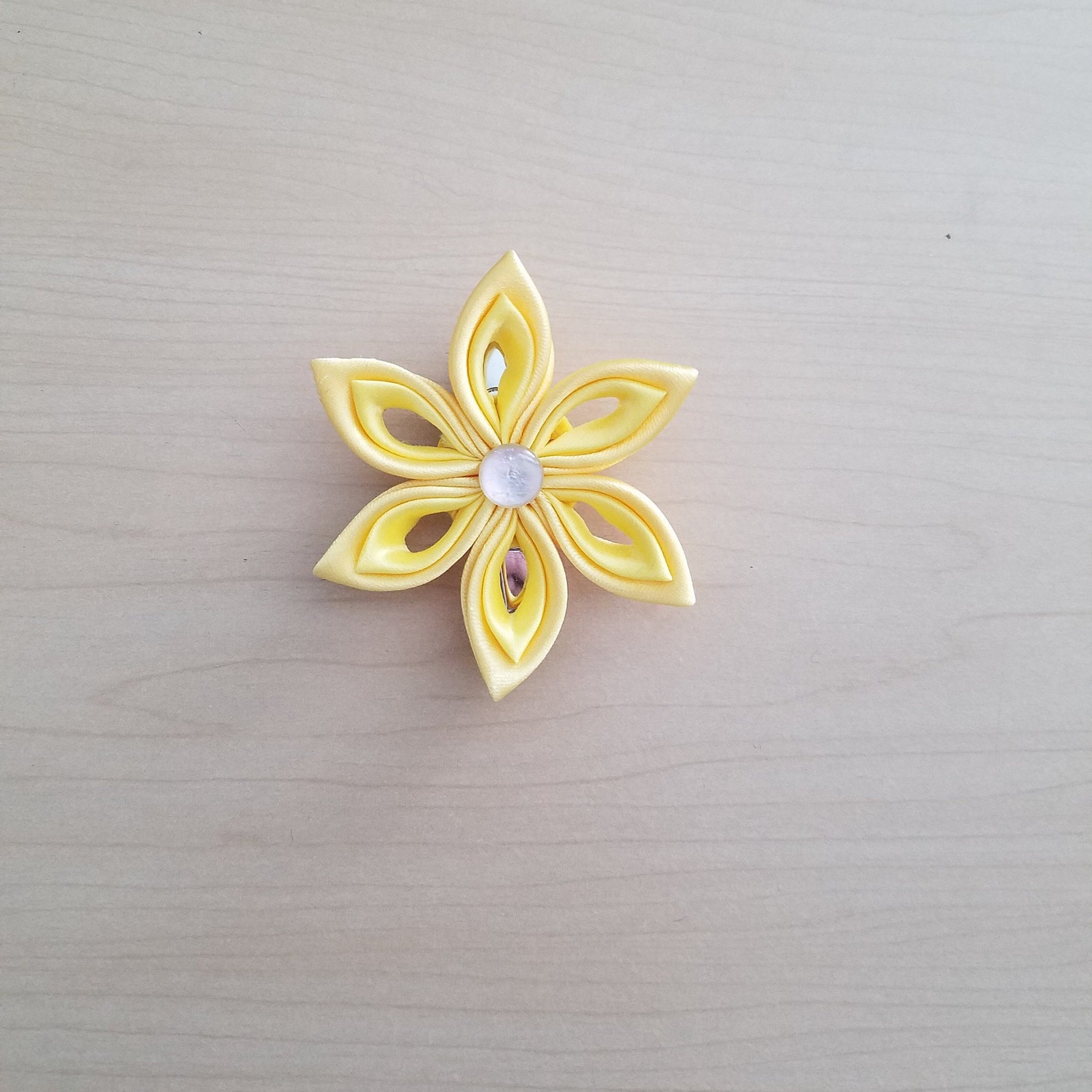 Kanzashi Hair Clip Red, Black, White, Maroon, Burgundy. Japanese Hair