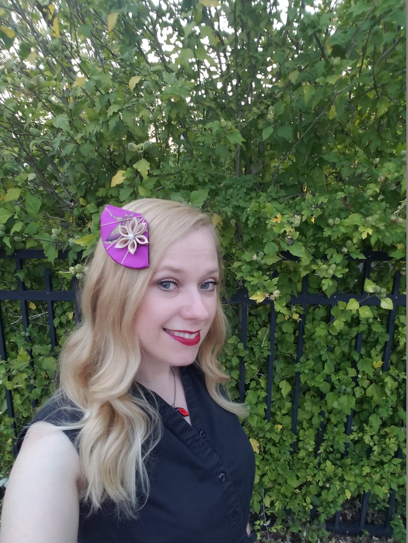 Japanese Traditional Tsumami Kanzashi Fan Flower Hair Clip Japanese