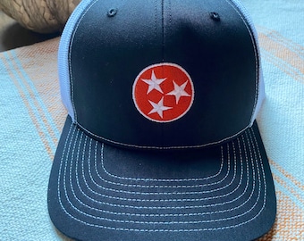 Tennessee Tristar Embroidered Trucker Hat - SnapBack Baseball Cap