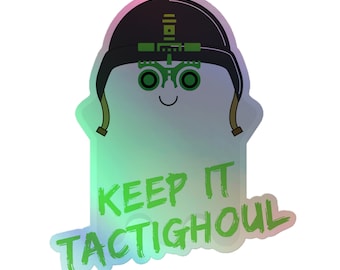 Tactighoul Ghost Holographic Sticker - Funny Halloween Vinyl Decal