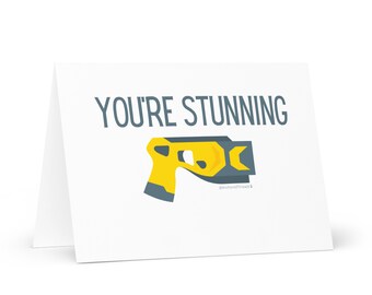 You’re Stunning Greeting Card, Valentines Card, Police Card, Taser, Stub Gun, Police Wife, Valentines Gift, Back the Blue, Love, Adult
