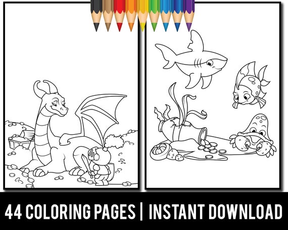 Coloring Pages for Kids 44 Kids Coloring Pages Printable - Etsy