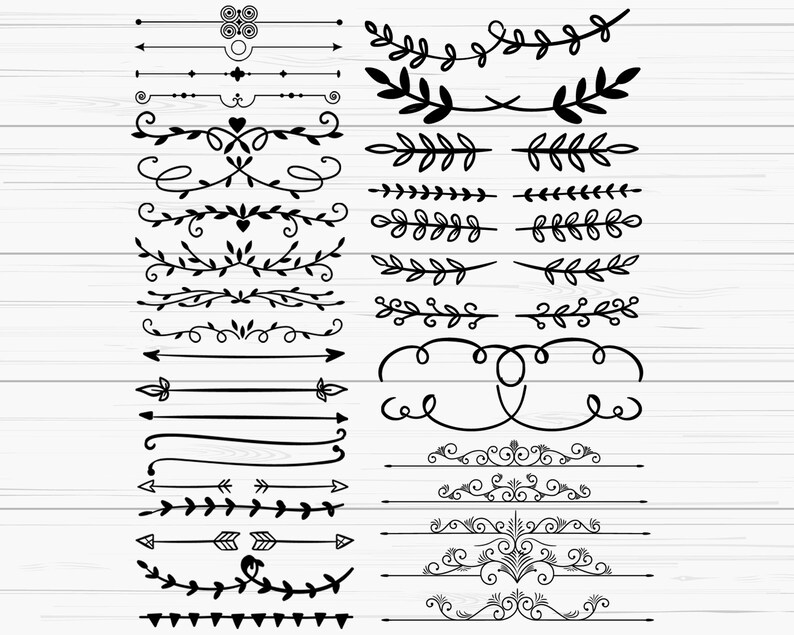 201 Text Dividers Bundle Svg Text Dividers Svg Heart Text Etsy