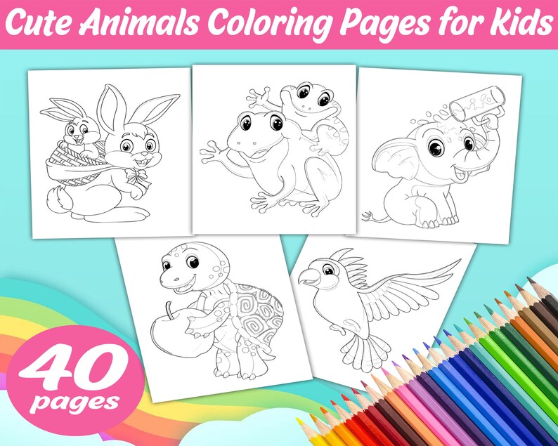 Cute Animals Coloring Pages, Coloring Pages PDF, Coloring Pages ...