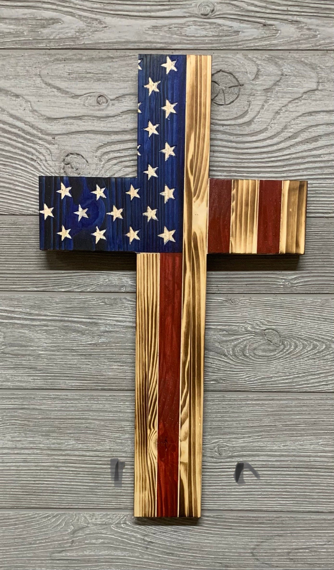 American Flag Cross Wooden American flag cross wood cross Etsy