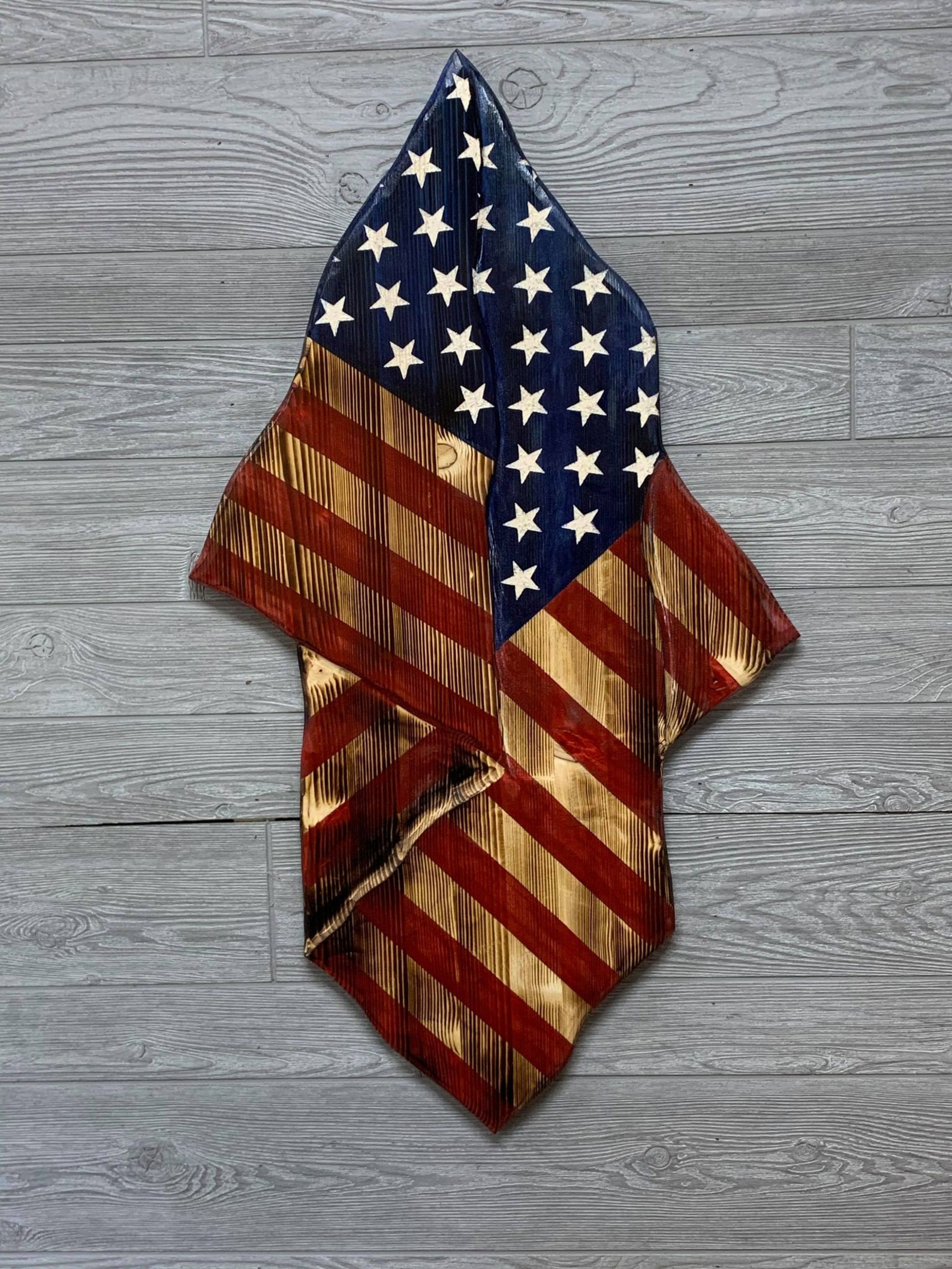 Wooden American Flag Draped Flag Draped American Flag Etsy