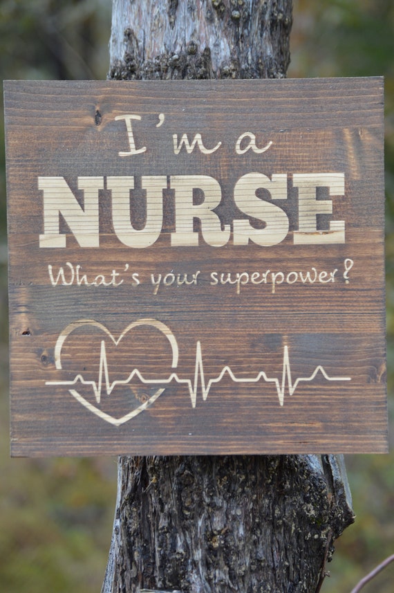 Krankenschwester Superpower Zeichen Holzschild Gravierte Etsy