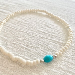 Turquoise Anklet, Ankle Bracelet, Boho Jewelry, Stretchy Anklet, Unique Jewelry, Womens Jewelry, Beaded Bracelets, Gifts for Her, Boho Style