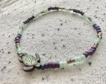 Mother of Pearl Anklet, Sea Turtle Jewelry. Anklet Bracelets, Beaded Bracelets, Stack Bracelets, Hippie Jewelry, Beach Jewelry, Boho Gifts