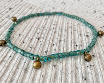 Bell Anklets, Boho Anklet, Hippie Jewelry, Beaded Bracelets, Handmade Anklets, Ankle Bracelets, Gift for Her, Unique Jewelry, Bead Bracelets
