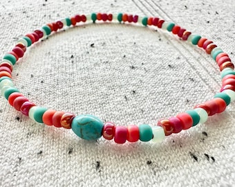 Colorful Anklet, Beaded Bracelets, Colorful Jewelry, Boho Anklets, Beach Jewelry, Summer Style, Gifts for Her, Boho Jewelry, Stack Bracelets