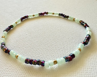 Anklet or Bracelet, Stretchy Beaded Ankle Bracelet, Boho Hippie Jewelry, Handmade Beach Anklets, Jewelry Gift Ideas, Unique Womens Jewelry