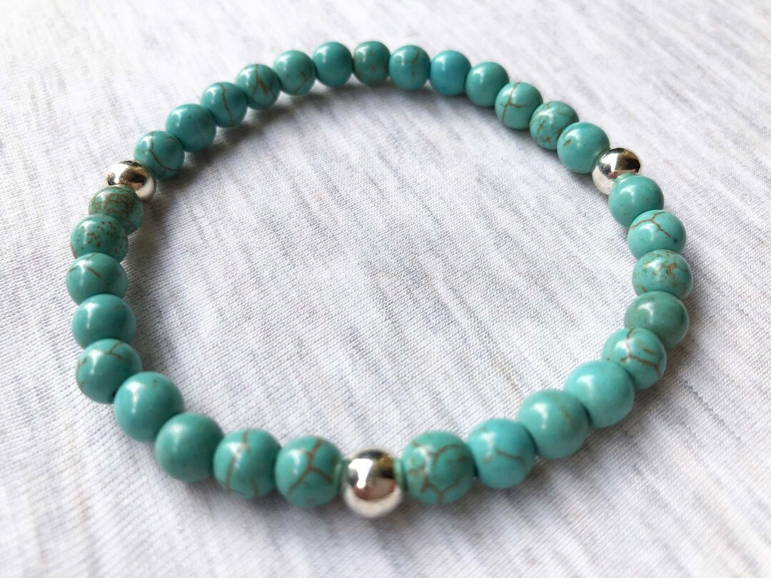 Turquoise Breacket Turquoise Bracelet, Stretchy Bracelet, Turquoise Jewelry, Stackable ...