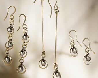 Straight Classic Earrings - blown glass and sterling silver