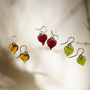 Glass Heart Earrings