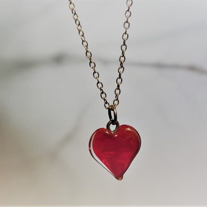 Ciondolo cuore in vetro soffiato