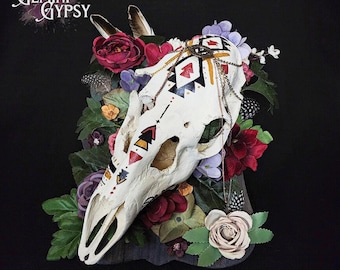 Real Handpainted Deer Skull Wall Mount