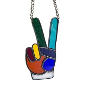 Peace Stained Glass Suncatcher - Rainbow - Gift - Housewarming