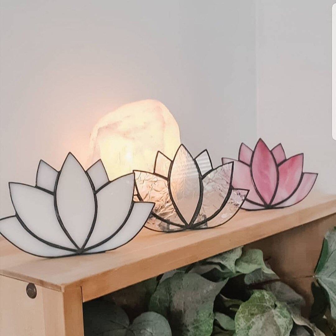 Stained Glass Lotus Flower Candle Holder Wedding Yoga - Etsy