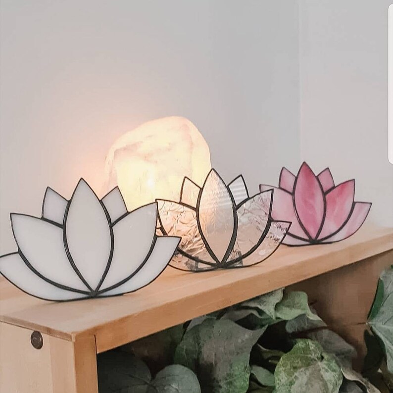 Stained Glass Lotus Flower Candle Holder Bridesmaid Gift Yoga Wedding