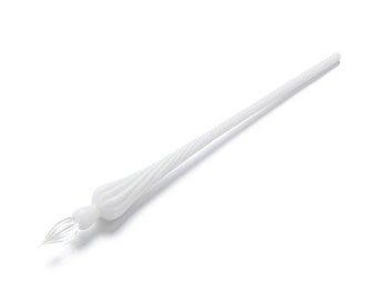 Glass Dip Pen - Round - White