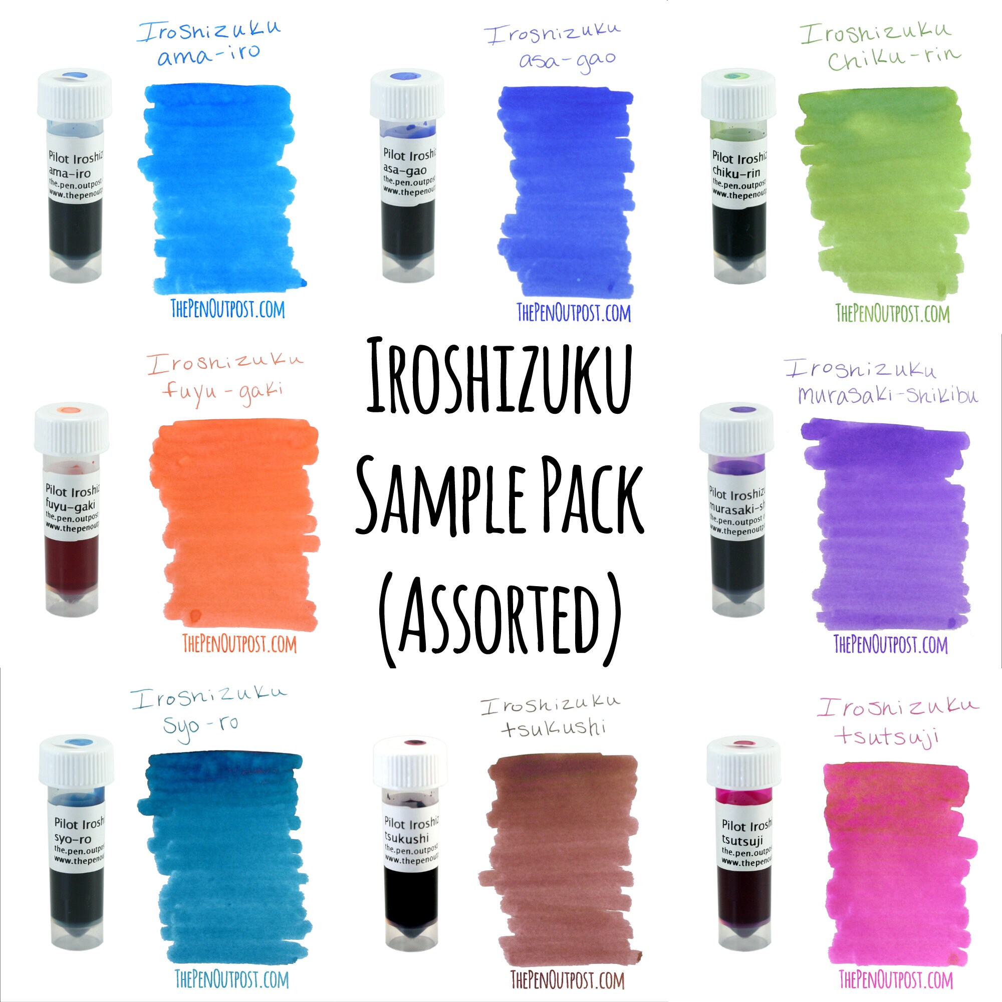Pilot Iroshizuku 8 ink 3ml sample pack 8 assorted colors Etsy