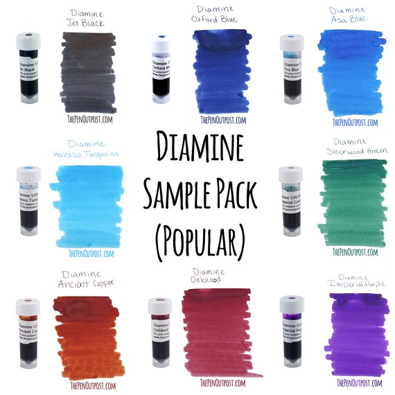 Diamine 8 Ink 3ml Sample Pack Including 8 of the Most Etsy