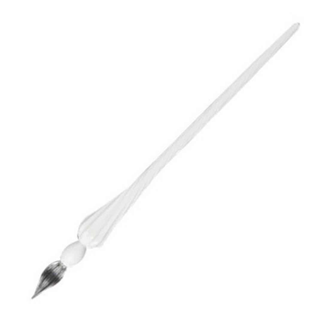 Glass Dip Pen Round White Etsy