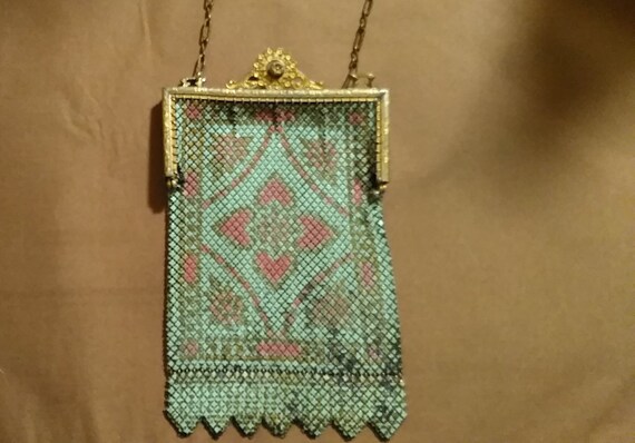 Mandalian enamel mesh handbag vintage
